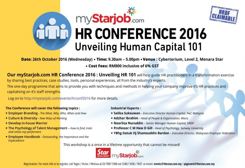 myStarjob.com HR Conference 2016: Unveiling Human Capital 101 - Events ...